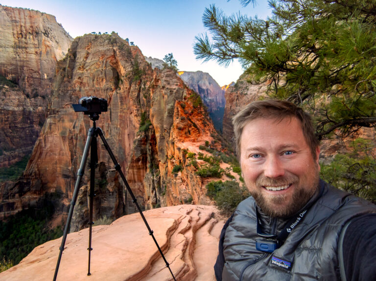 photographer, Timothy Faust in Zion National Park